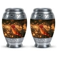 thumbnail image 1 of Parrot Twilight Ember Wings - Urn For Cremation - Decorative Miniature Urn For Adults - Small Keepsake For Ashes - Elegant Cremation Memorial 3 Inch, Set Of 2, 1 of 5