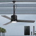 thumbnail image 1 of Parrot Uncle 42" IP65 Waterproof Plug-in Outdoor Ceiling Fan with Light and Remote, Black Propeller Ceiling Fan for Patio, 1 of 20