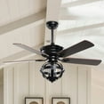 thumbnail image 1 of Parrot Uncle 52 Inch Farmhouse Black Ceiling Fan with Lights and Remote Control Chandelier Fans, 1 of 11