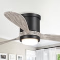 thumbnail image 1 of Parrot Uncle 52" Modern Wood 3-Blade Flush Mount Ceiling Fan with Light and Remote, 1 of 5