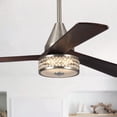 thumbnail image 1 of Parrot Uncle 52" Walnut Wood 3-Blade Crystal  LED Ceiling Fan with Remote, 1 of 5