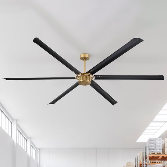 Parrot Uncle 96" Industrial Large Windmill Aluminum Ceiling Fan with Remote Control, HVLS Ceiling Fan without Light for Barndo, Commercial Shop, Warehouse & High Ceiling Living Room