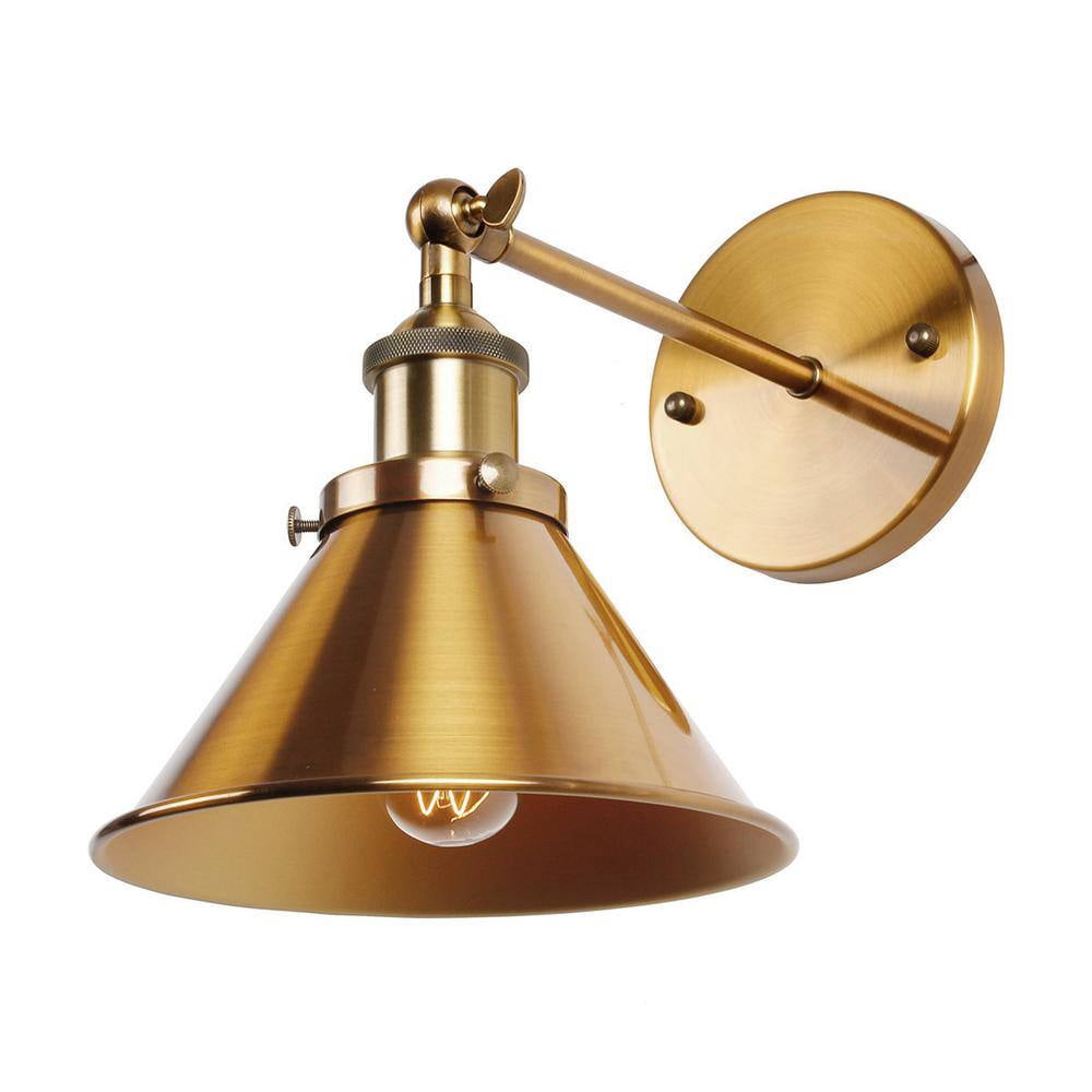 Parrot Uncle BH11809110V Rhem 7 in. 1-Light Brass Gold Wall Sconce Light
