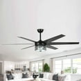 thumbnail image 1 of Parrot Uncle 70" Modern Black Crystal LED Windmill Large Ceiling Fan with Light and Remote, HVLS 3CCT Ceiling Fan with LED Light, 1 of 12