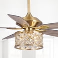 thumbnail image 1 of Parrot Uncle 52 inch Gold Chandelier Crystal Ceiling Fan with Lights and Remote Control, 5 Blades, Indoor, 1 of 13