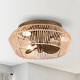 thumbnail image 1 of Parrot Uncle 13“ Boho Small Caged Flush Mount Ceiling Fan with Lights and Remote, Low-Profile Bladesless Ceiling Fan for Bedroom, 1 of 11