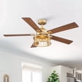 thumbnail image 1 of Parrot Uncle 52 Inch Farmhouse Gold Caged Ceiling Fans with Lights and Remote, Chandelier Ceiling Fan with Light Kit for Bedroom, Patios Covered, 1 of 13