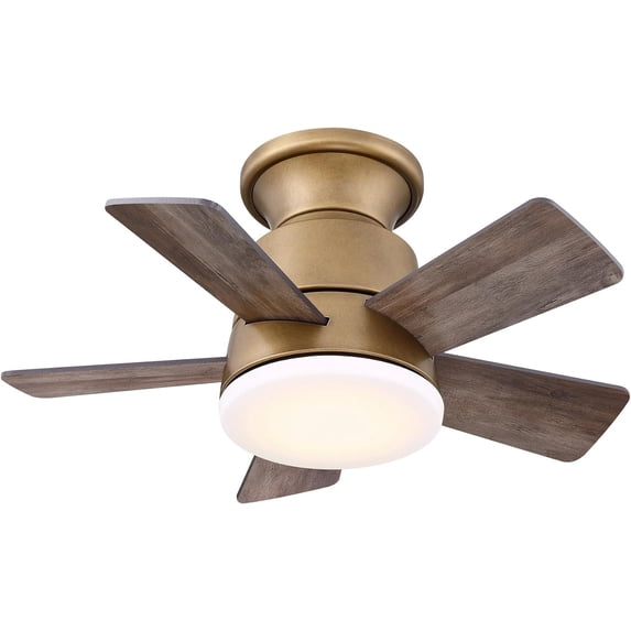 Parrot Uncle Ceiling Fans with Lights and Remote 52 Inch Ceiling Fan with LED Light for Bedroom Outdoor Ceiling Fans for Patios Covered, Brass