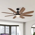 thumbnail image 1 of Parrot Uncle 60 Inch Farmhouse LED Windmill Ceiling Fan with Lights and Remote, Reversible DC Motor, 6 Speeds, Brown, 1 of 8
