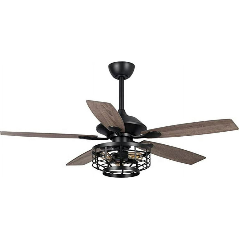 Parrot Uncle Ceiling Fans with Lights and Remote Black Ceiling Fan