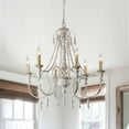 thumbnail image 1 of Parrot Uncle 30" Rustic Chandelier Light Fixture Hanging Ceiling Lights for Dining Room, Antique White, 1 of 12