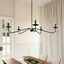 Elegant Traditional Black 5-Light 1-Tier Chandelier, Kitchen Island