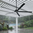 thumbnail image 1 of Parrot Uncle 72" Industrial Outdoor IPX4 Waterproof Black Aluminum Windmill Ceiling Fan with Remote Control, Ceiling Fan without Light, 1 of 19