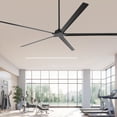 thumbnail image 1 of Parrot Uncle 84" Industrial Outdoor IPX4 Waterproof Black Aluminum Windmill Ceiling Fan with Remote Control, Ceiling Fan without Light, 1 of 16