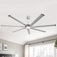 thumbnail image 1 of Parrot Uncle Industrial 84" Silver Large Ceiling Fan with LED Lights and Remote Control, 1 of 16