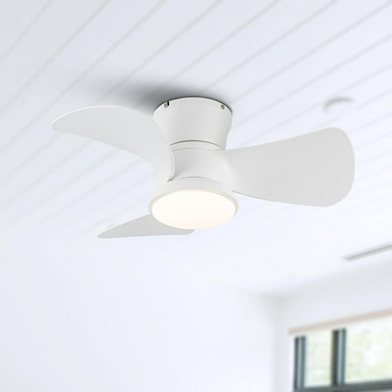Parrot Uncle Low Profile Ceiling Fans with Remote Control, 30" Quiet Ceiling Fan with LED Light for Bedroom Patio,Dimmable, Reversible DC Motor