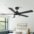 thumbnail image 1 of Parrot Uncle Modern 52" 5-Blade Black LED Ceiling Fan, Living Room Ceiling Fan, 1 of 12