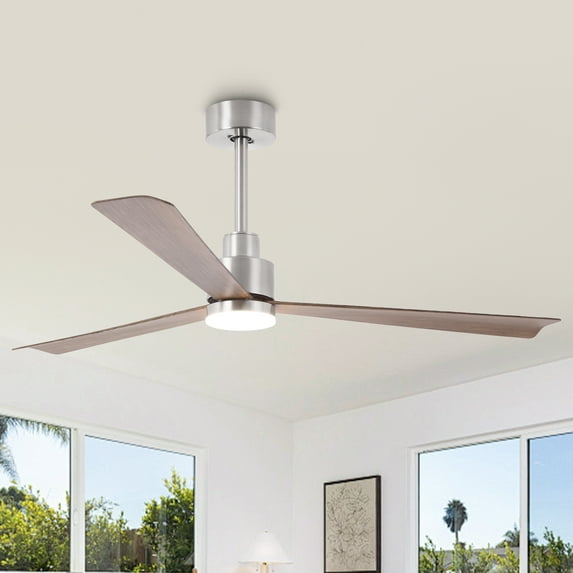 Parrot Uncle Modern 52" Nickel Propeller LED Ceiling Fan with Remote Control
