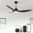 thumbnail image 1 of Parrot Uncle Modern 52" Propeller Black LED Smart Ceiling Fan, Alexa, and App Control, 3-CCT Ceiling Fan, 1 of 12