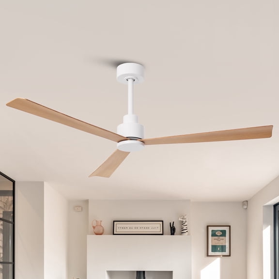 Parrot Uncle Modern 52" Propeller Ceiling Fan without Lights, 3-Blade Ceiling Fan with Remote Control
