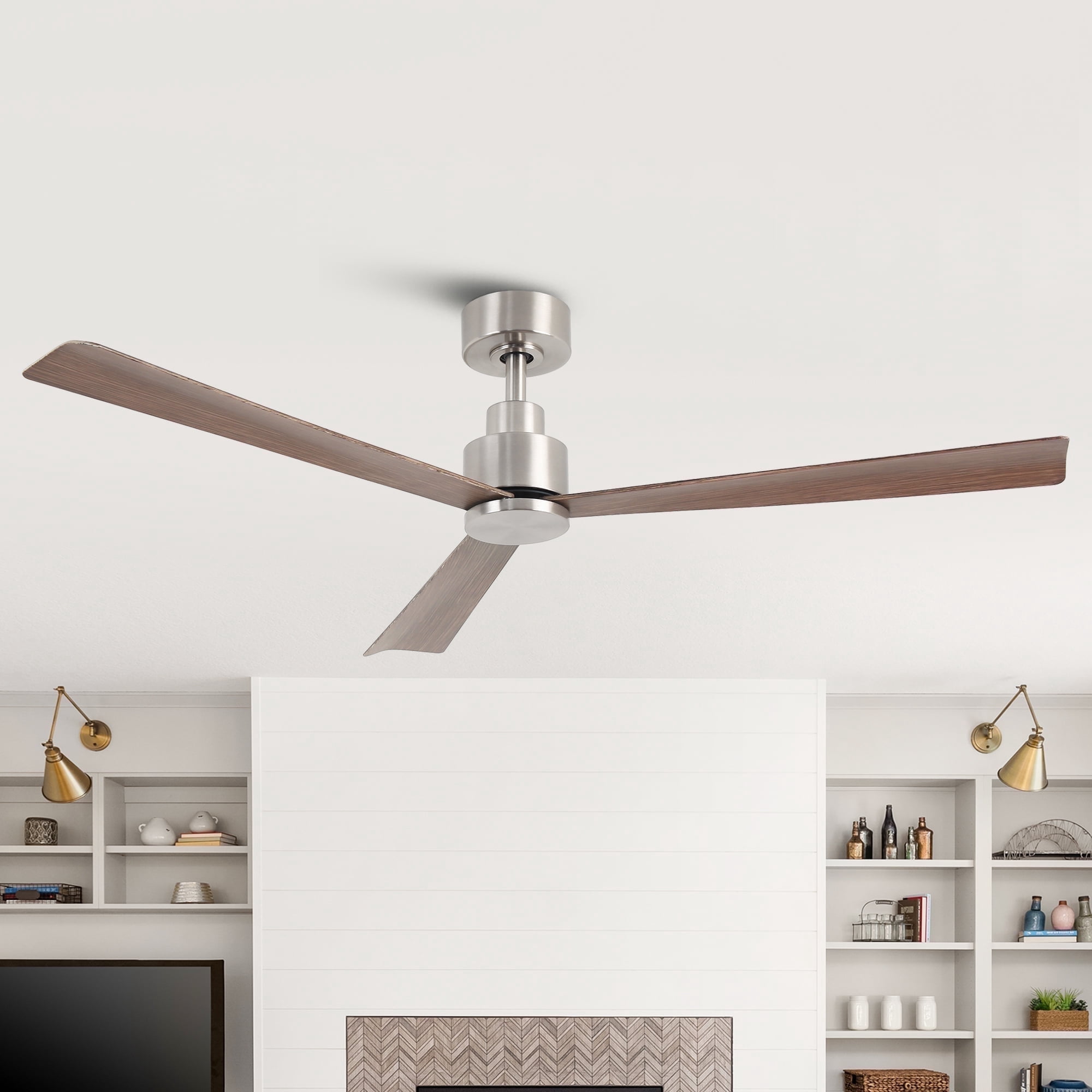 Parrot Uncle Modern 52" Propeller Ceiling Fan without Lights, 3-Blade Ceiling Fan with Remote Control