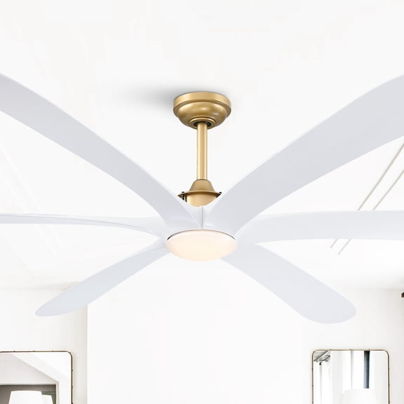 Parrot Uncle Modern 72" White LED Windmill Ceiling Fan, Living Room Ceiling Fan