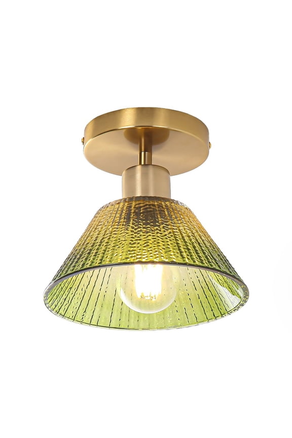 C3011GN Parrot Uncle Paula - 1 Light Semi-Flush Mount-7.5 Inch Tall and 3.5 Inch Wide