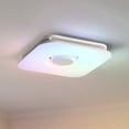 thumbnail image 1 of Parrot Uncle Smart 12" White Bathroom Exhaust Fan with 112CFM, Dimmable 3CCT RGB LED Light, Bluetooth Speaker, Remote & App Control, 1 of 9