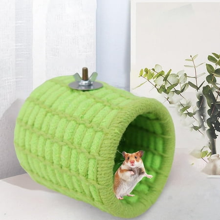 Parrot Warm Nest House Hanging Cotton Thick Cage Cave Hammock Bed Budgie Shed Hut for Parakeet Rats Lovebird Bird Hammock - Green screw