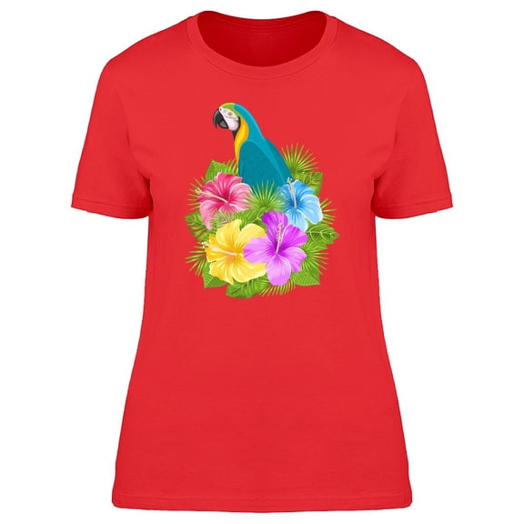Parrot With Fantasy Jungle Flowe Tee Women's -Image by Shutterstock
