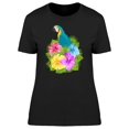 thumbnail image 1 of Parrot With Fantasy Jungle Flowe Tee Women's -Image by Shutterstock, 1 of 1