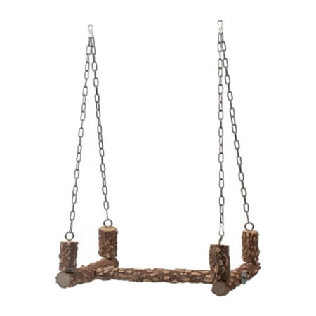 Parrot Wooden Stand Swing Cage Hanging Small Parakeets Budgie Perch Bird Toy