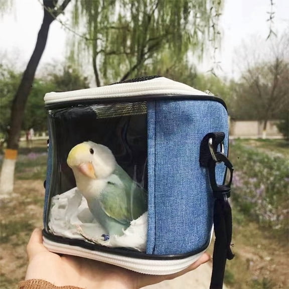 Parrot and Small Animal Carrying Backpack - Transparent Mesh Travel Cage for Long-Tailed Parrots, Hamsters, and Guinea Pigs