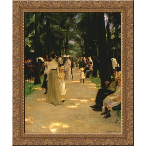Parrot avenue 24x20 Gold Ornate Wood Framed Canvas Art by Max Liebermann