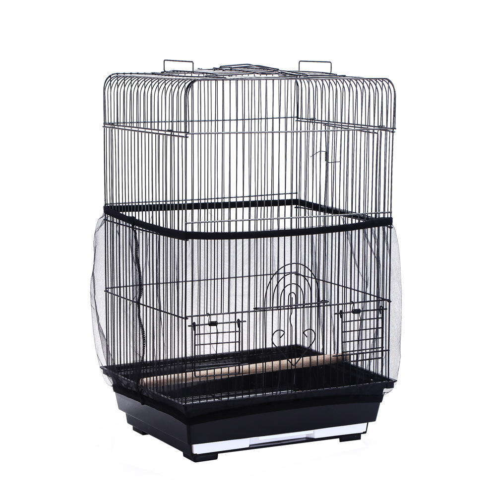 View of Parrot bird cage mesh cover anti-cheating cleaning bird cage mesh ...