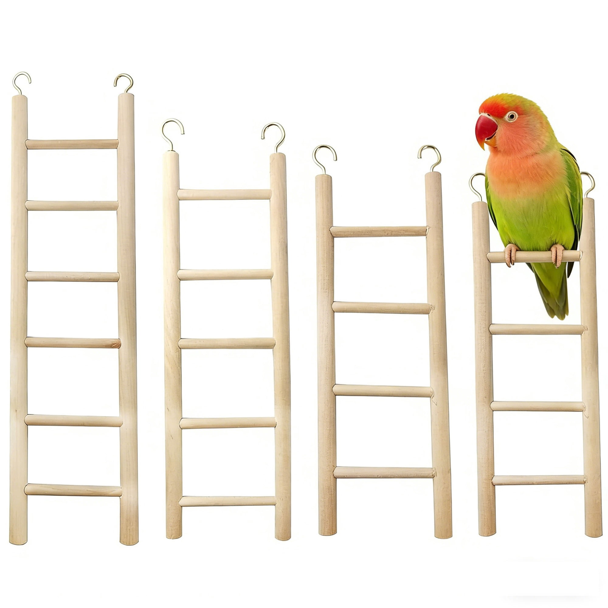 Parrot ladder toy,wooden birdcage ladder toy,natural wood and rope ...