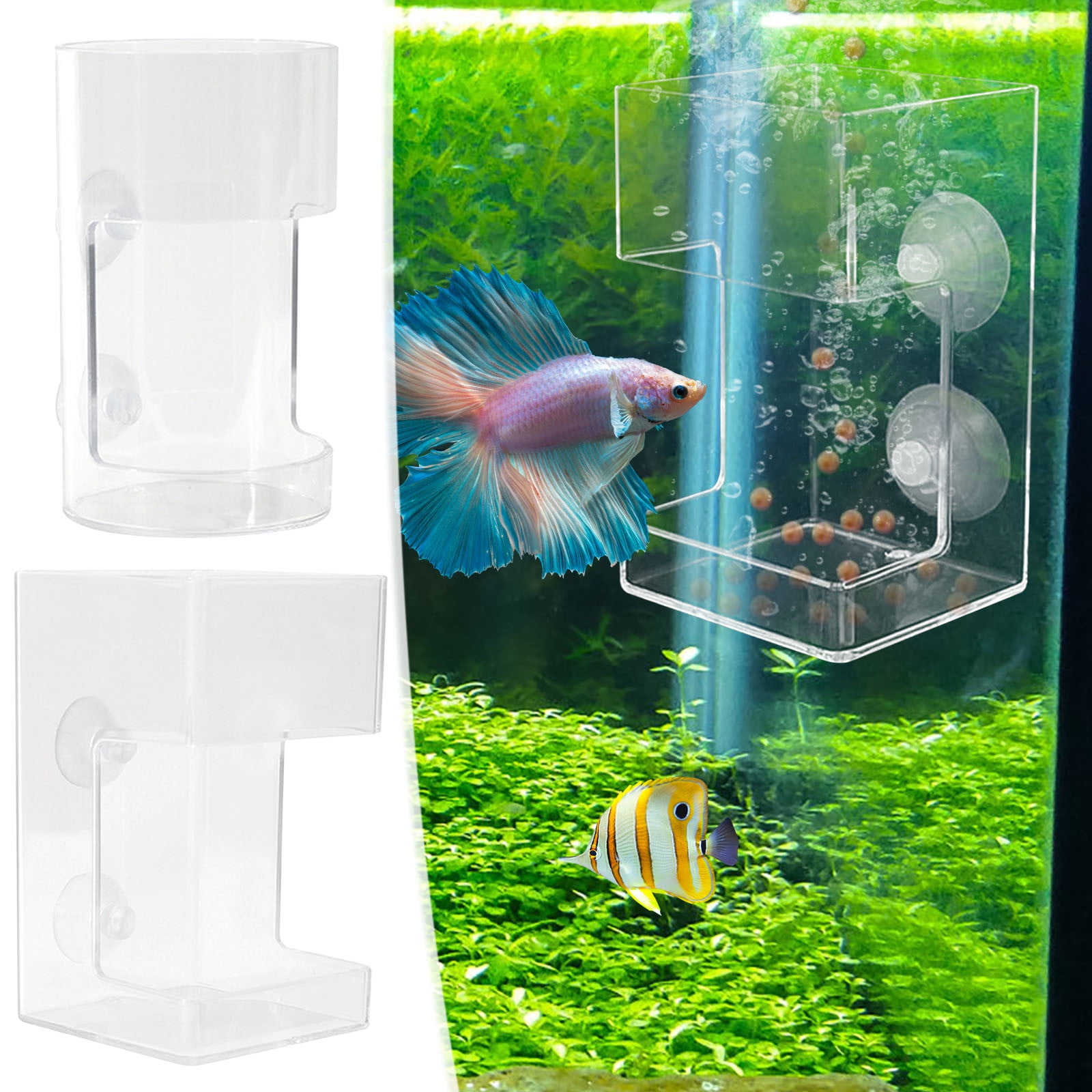 Parrotfish Feeder, Floating Fish Food Dispenser, 360-Degree Feeding ... - Fish Feeding Automation For Small Aquariums
