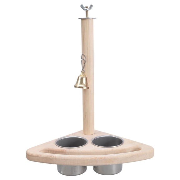 Parrots Cage Perch Stand Perch Parrots Perch Toy with Bird Feeding Bowls Set Multipurpose Bird Cage Toy
