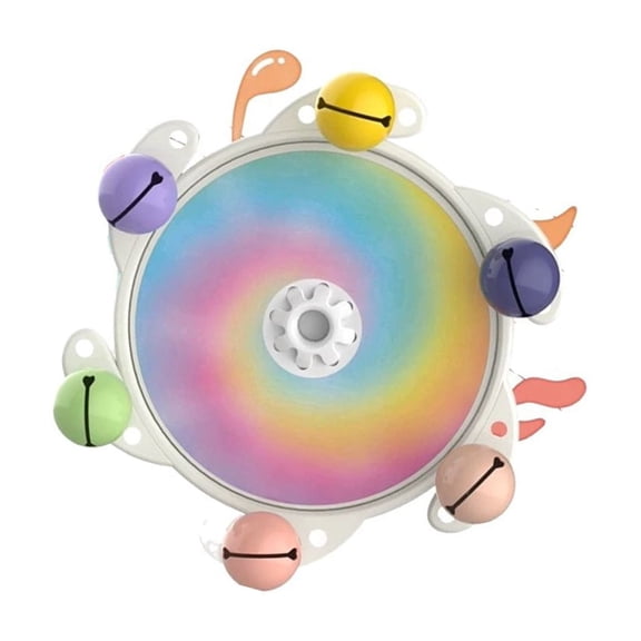 Parrots Chews Toy Rotate Flying Saucers Bells Sound Interactively Bird Training Activity