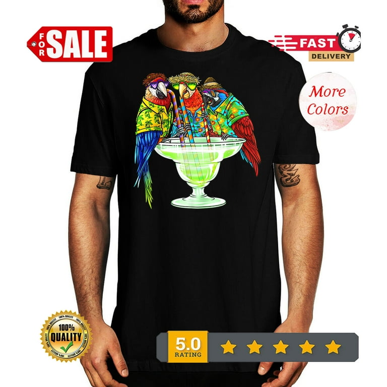 Parrots Drinking Margarita Hawaiian Shirt Vacation Birds T-Shirt Parrots Drinking Margarita Hawaiian Shirt Vacation Birds T-Shirt
