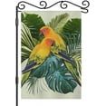 thumbnail image 1 of Parrots Garden Flag 12.5x18 Inch Vertical Double Sided Tropical Exotic Leaves Boho Style Yard Garden House Flag for Outdoor Indoor Decoration, 1 of 6