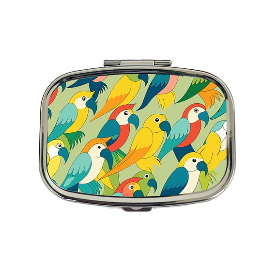 Parrots Pattern Small Travel Handbag Pill Box Case
