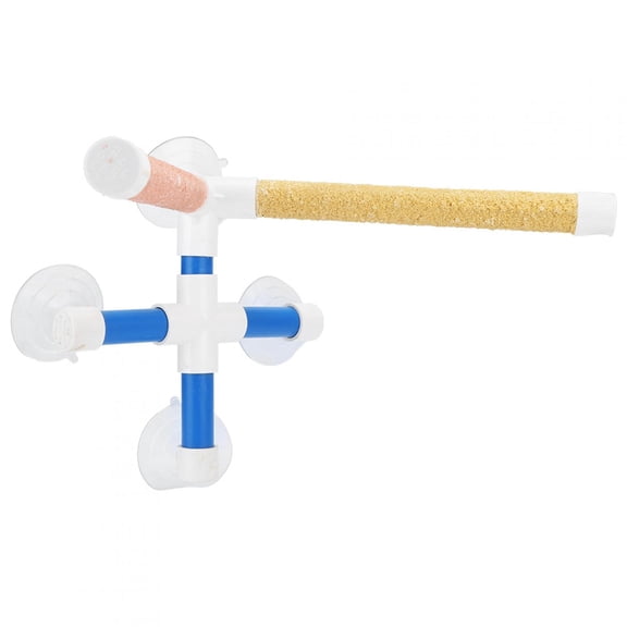 Parrots Shower Standing Pole, Adjustable Bathing Perch for Birds with Four Suction Cups, Frosted Coating Surface, Durable Bird Toy