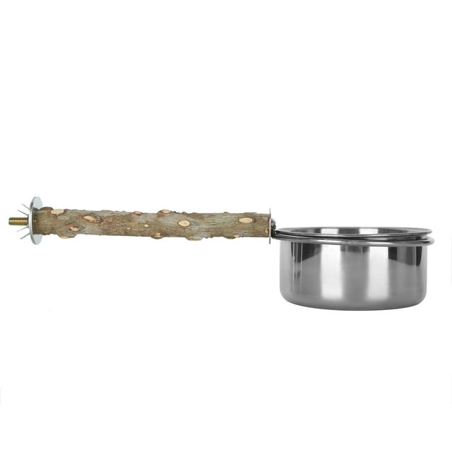 Parrots Stainless Steel Feeding Cups with Clamp Holder Birds Water Food