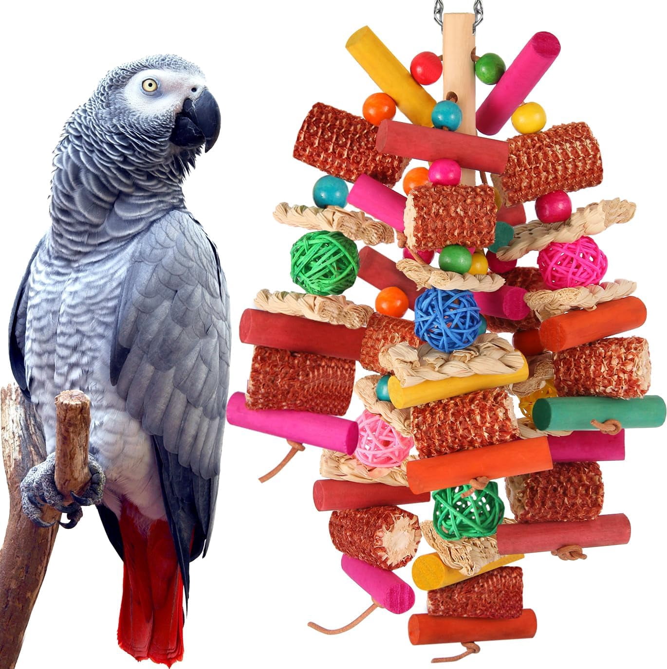 Picture of Parrots Toys for Cockatiels, Budgies, Conures, Lovebirds, Quakers ...