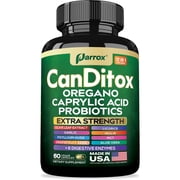 Parrox CanDitox Capsules, Oregano, Caprylic Acid, Garlic, Olive Leaf, Psyllium Husk, Licorice, Probiotics, Inulin, Aloe Vera, MCT Oil, Grapefruit Seed, Digestive Enzymes, Bromelain, Lipase 60 Capsule