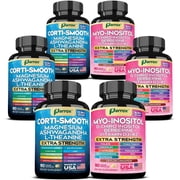 Parrox Cortisol & Myo-Inositol Supplement Bundle, Soothe & Smooth Bundle, Cortisol Balance, GABA, Magnesium, Ashwagandha, L-Theanine, D-Chiro Inositol, Folate, Berberine, Chasteberry, Zinc 3 Pack