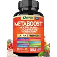 thumbnail image 1 of Parrox Metaboost GLP-1 Booster Supplement with Akkermansia, L-Carnitine,Berberine (GlucoVantage),Chromium,Capsimax,Psyllium Husk,Probiotics & Vitamins D3,B6,B12, 20-in-1 Plant-Based Formula (60 Caps), 1 of 10