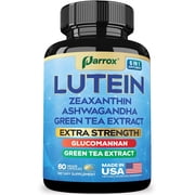 Parrox Lutein Supplement with Zeaxanthin, Ashwagandha, Saffron, Green Tea Extract, Glucomannan, Eye Vitamins for Adults, Vision Health Supplement, Plant-Based Formula for Daily Support 60 Caps