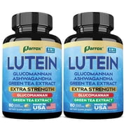 Parrox Lutein Supplement with Zeaxanthin, Ashwagandha, Saffron, Green Tea Extract, Glucomannan, Eye Vitamins for Adults, Vision Health Supplement, Plant-Based Formula for Daily Support 2 Pack